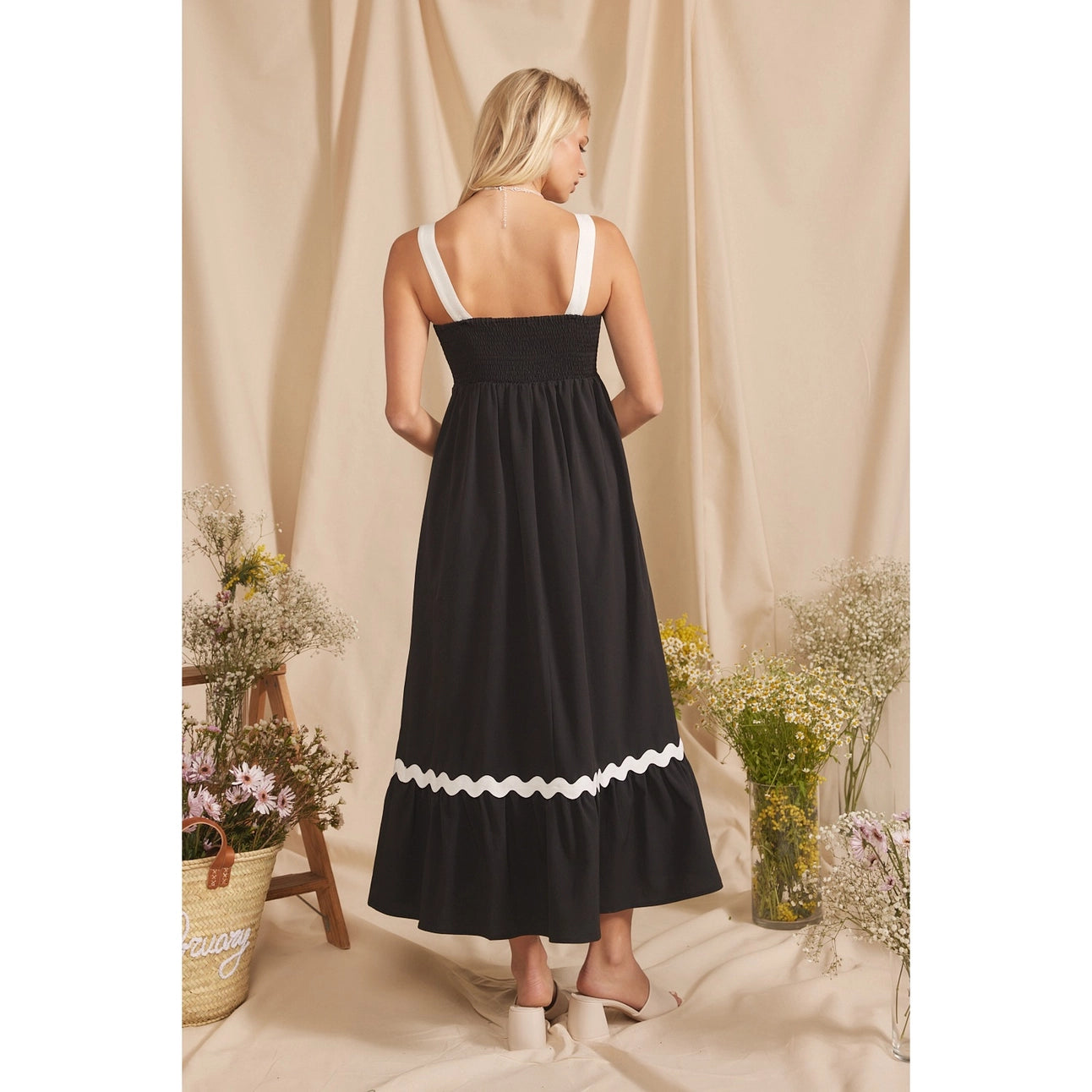 Ric Rac Maxi Dress wish Smocked Back