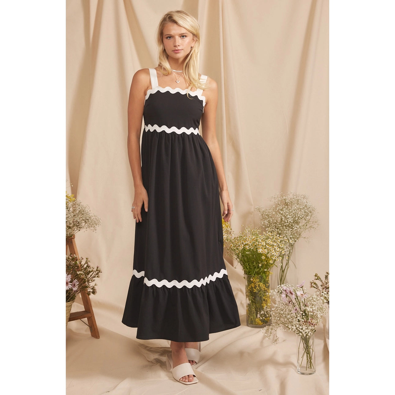 Ric Rac Maxi Dress wish Smocked Back