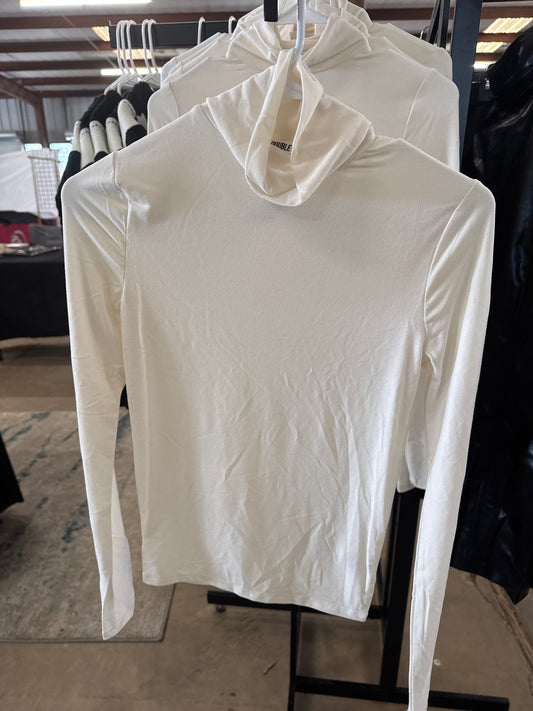 Off white mock neck long sleeve